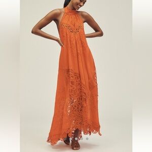NWT Anthropologie halter cutwork lace dress